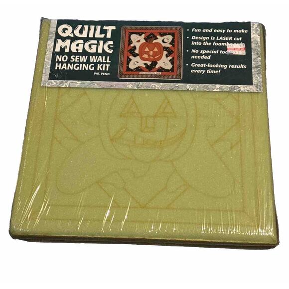 Quilt Magic Halloween Pumpkin Ghosts #108 No Sew Wall Hanging Kit 12 X 12 NEW - Picture 1 of 5